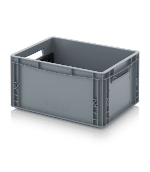 Eurobehälter mit Längsteiler EG GEF LT 4322 in silbergrau (RAL 7001), 400 × 300 mm