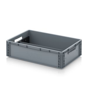 Eurobehälter mit Längsteiler EG GEF LT 6417 in silbergrau (RAL 7001), 600 × 400 mm