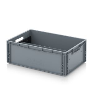Eurobehälter mit Längsteiler EG GEF LT 6422 in silbergrau (RAL 7001), 600 × 400 mm