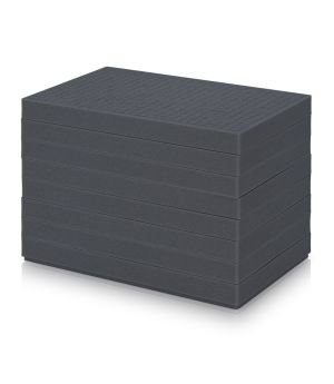 Würfelschaumpolster für Eurobehälter EG S SEWW 64/42 in anthrazitgrau (RAL 7016)