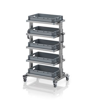 Systemwagen für Eurobehälter 60 x 40 Höhe 134 cm ohne Auszug EG SW 134-1 6412, 834 × 550 mm