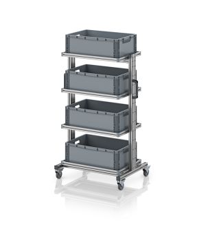 Systemwagen für Eurobehälter 60 x 40 Höhe 134 cm ohne Auszug EG SW 134-1 6422, 834 × 550 mm