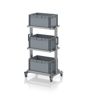 Systemwagen für Eurobehälter 60 x 40 Höhe 134 cm ohne Auszug EG SW 134-1 6432, 834 × 550 mm