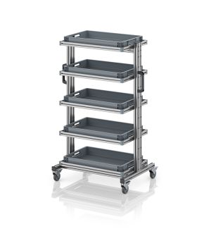 Systemwagen für Eurobehälter 60 x 40 Höhe 134 cm ohne Auszug EG SW 134-1 6475, 834 × 550 mm