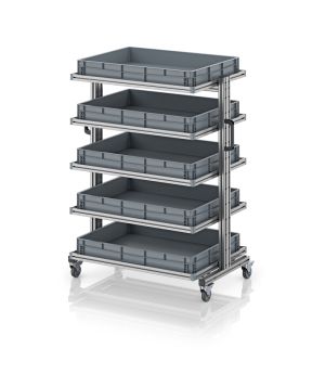 Systemwagen für Eurobehälter 80 x 60 Höhe 134 cm ohne Auszug EG SW 134-1 8612, 1034 × 650 mm