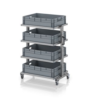 Systemwagen für Eurobehälter 80 x 60 Höhe 134 cm ohne Auszug EG SW 134-1 8622, 1034 × 650 mm