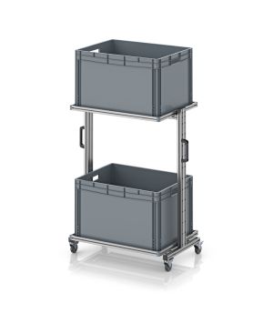 Systemwagen für Eurobehälter 80 x 60 Höhe 134 cm ohne Auszug EG SW 134-1 8652, 1034 × 650 mm