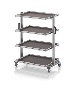 Systemwagen für Eurobehälter 80 x 60 Höhe 134 cm ohne Auszug EG SW 134-1 86 U, 1034 × 650 mm