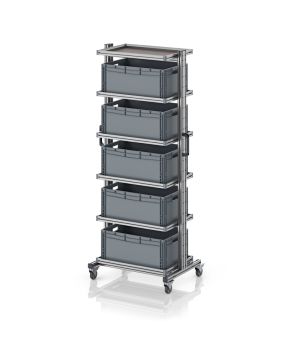 Systemwagen für Eurobehälter 60 x 40 Höhe 200 cm ohne Auszug EG SW 200-1 6427, 834 × 550 mm