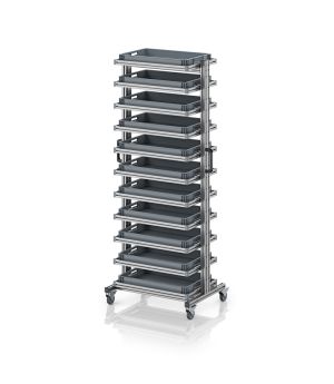 Systemwagen für Eurobehälter 60 x 40 Höhe 200 cm ohne Auszug EG SW 200-1 6475, 834 × 550 mm