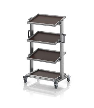 Systemwagen für Eurobehälter 60 x 40 Höhe 134 cm, neigbar EG SWN 134 64 U, 834 × 550 mm