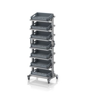Systemwagen für Eurobehälter 60 x 40 Höhe 200 cm, neigbar EG SWN 200 6412, 834 × 550 mm