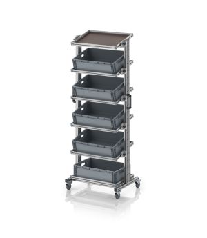 Systemwagen für Eurobehälter 60 x 40 Höhe 200 cm, neigbar EG SWN 200 6417, 834 × 550 mm