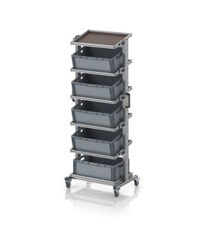 Systemwagen für Eurobehälter 60 x 40 Höhe 200 cm, neigbar EG SWN 200 6422, 834 × 550 mm