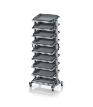 Systemwagen für Eurobehälter 60 x 40 Höhe 200 cm, neigbar EG SWN 200 6475, 834 × 550 mm