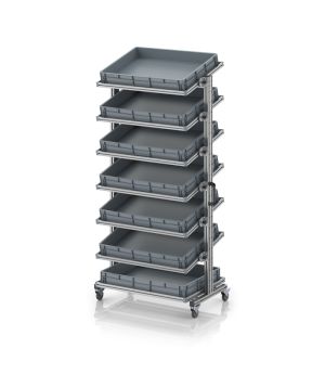 Systemwagen für Eurobehälter 80 x 60 Höhe 200 cm, neigbar EG SWN 200 8612, 1034 × 650 mm