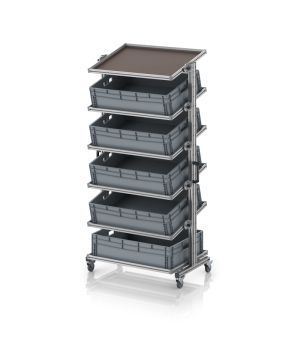 Systemwagen für Eurobehälter 80 x 60 Höhe 200 cm, neigbar EG SWN 200 8622, 1034 × 650 mm