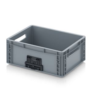 Eurobehälter geschlossen mit Verknüpfungssystem EG VL 43/17 in silbergrau (RAL 7001), 400 × 300 mm
