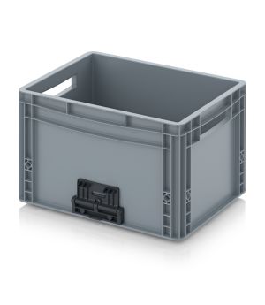 Eurobehälter geschlossen mit Verknüpfungssystem EG VL 43/27 in silbergrau (RAL 7001), 400 × 300 mm