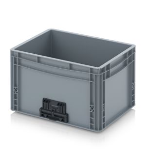 Eurobehälter geschlossen mit Verknüpfungssystem EG VL 43/27 HG in silbergrau (RAL 7001), 400 × 300 mm