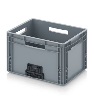 Eurobehälter geschlossen mit Verknüpfungssystem EG VL 43/27 HO in silbergrau (RAL 7001), 400 × 300 mm