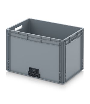 Eurobehälter geschlossen mit Verknüpfungssystem EG VL 64/42 in silbergrau (RAL 7001), 600 × 400 mm