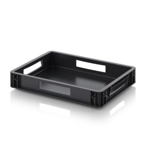 ESD-Eurobehälter ESD EG 43/75 HO in verkehrsschwarz (RAL 9017), 400 × 300 mm