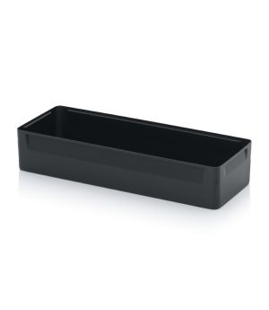 ESD-Einsatzkasten 2-er Teilung längs ESD EK 2/100 in verkehrsschwarz (RAL 9017), 563 × 183 mm