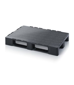 ESD-Palette geschlossen mit Sicherungsrand ESD HD 1208 in verkehrsschwarz (RAL 9017), 1200 × 800 mm