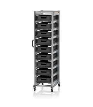 ESD-Systemwagen für Eurobehälter 60 x 40 Höhe 200 cm ESD SE 200 6412.2 in verkehrsschwarz (RAL 9017), 718 × 500 mm