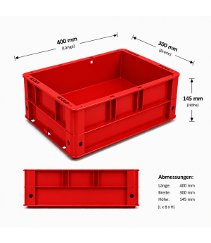 Transport-Stapelkasten 400x300x145 mm, rot