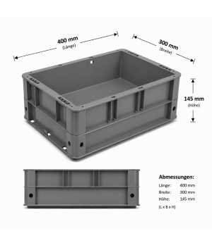 Transport-Stapelkasten VTK 400x300x145 mm, grau
