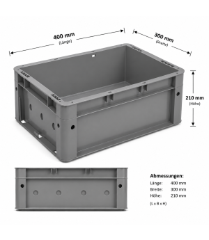 Transport-Stapelkasten VTK 400x300x210 mm, grau