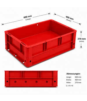 Transport-Stapelkasten 600x400x270 mm, rot