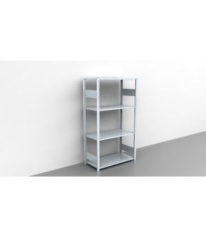 Schwerlastregal Grundregal 1800x750x300, 4 Ebenen, 150 kg Fachlast, Kreuzstrebe, verzinkt