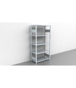 Schwerlastregal Grundregal 1800x750x300, 5 Ebenen, 150 kg Fachlast, Kreuzstrebe, verzinkt