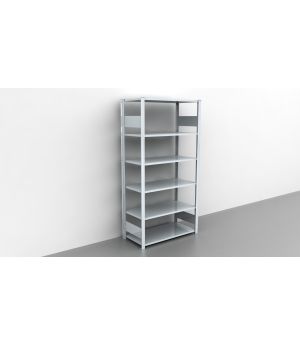 Schwerlastregal Grundregal 1800x750x300, 6 Ebenen, 150 kg Fachlast, Kreuzstrebe, verzinkt