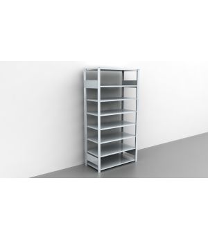 Schwerlastregal Grundregal 1800x1000x300, 8 Ebenen, 150 kg Fachlast, Kreuzstrebe, verzinkt