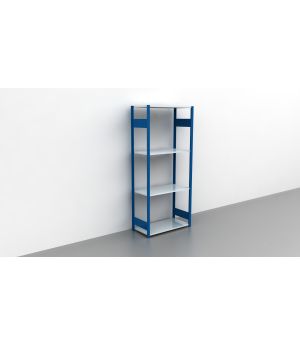 Schwerlastregal Grundregal 2300x1000x300, 4 Ebenen, 150 kg Fachlast, Kreuzstrebe, RAL 5010 enzianblau/verzinkt