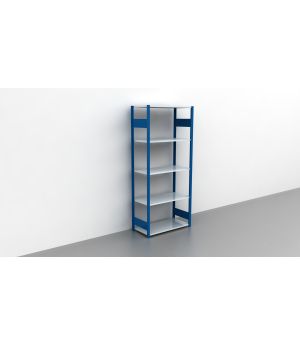 Schwerlastregal Grundregal 2300x750x300, 5 Ebenen, 250 kg Fachlast, Kreuzstrebe, RAL 5010 enzianblau/verzinkt