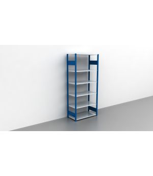 Schwerlastregal Grundregal 2300x1000x300, 6 Ebenen, 150 kg Fachlast, Kreuzstrebe, RAL 5010 enzianblau/verzinkt