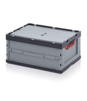 Faltbox mit Deckel FBD 64/27 in anthrazitgrau (RAL 7016), 600 × 400 mm