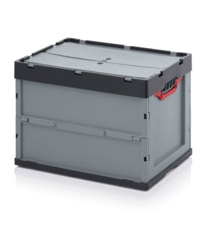 Faltbox mit Deckel FBD 64/42 in anthrazitgrau (RAL 7016), 600 × 400 mm