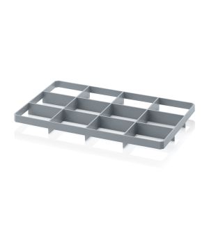 Kisteneinsätze für Eurobehälter 60 x 40 cm Gef 12 u in silbergrau (RAL 7001)