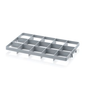 Kisteneinsätze für Eurobehälter 60 x 40 cm Gef 15 o in silbergrau (RAL 7001)