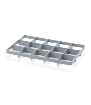 Kisteneinsätze für Eurobehälter 60 x 40 cm Gef 15 u in silbergrau (RAL 7001)