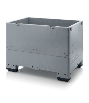 Klappbare Großladungsträger GLT 1208/91 in silbergrau (RAL 7001), 1200 × 800 mm