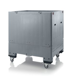 Klappbare Großladungsträger GLT 1210/125RB+D in silbergrau (RAL 7001), 1200 × 1000 mm