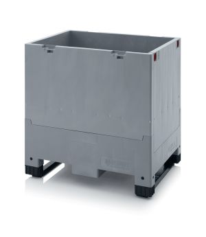 Klappbare Großladungsträger GLT 86/83K in silbergrau (RAL 7001), 800 × 600 mm