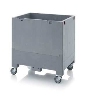 Klappbare Großladungsträger GLT 86/83R in silbergrau (RAL 7001), 800 × 600 mm